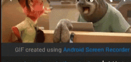 a gif created using android screen recorder shows a fox and a sloth