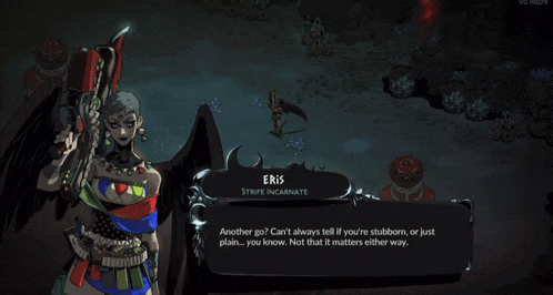 a video game character named eris is holding a gun