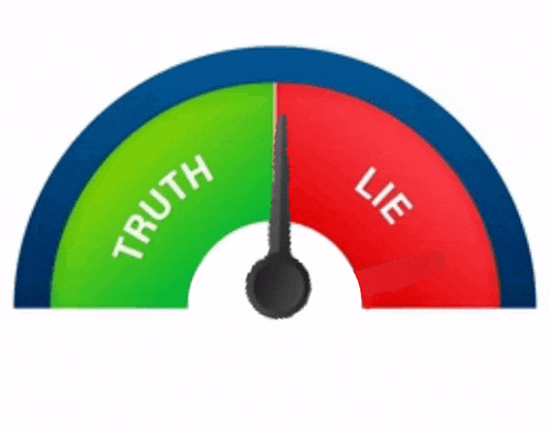 a truth and lie gauge with a green and red circle