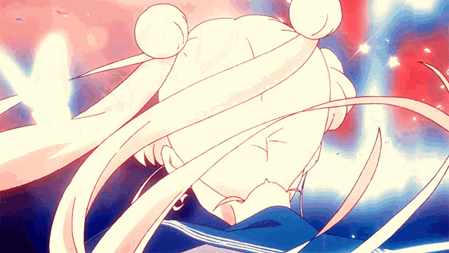 a close up of a girl 's head with a bun