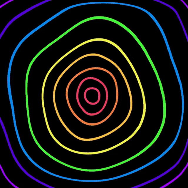 a black background with a rainbow colored swirl in the middle