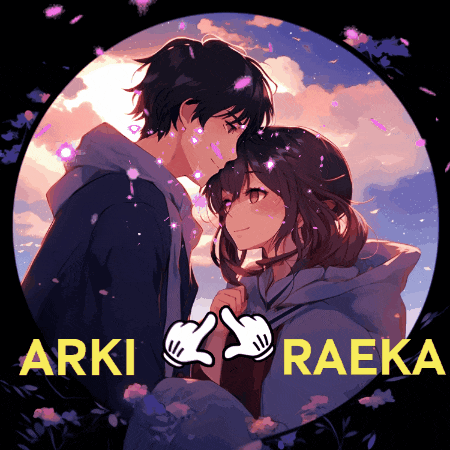 a picture of a boy and a girl with the name arki raeka on it