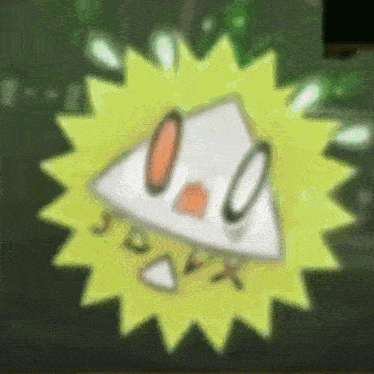 a yellow star with a white triangle in the middle