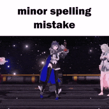 a video of a girl dancing with the words `` minor spelling mistake '' written on it .