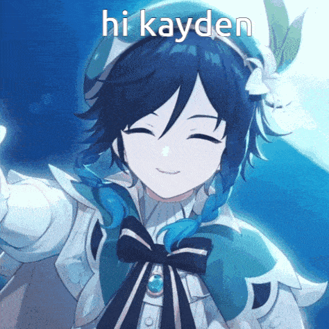a picture of a anime character with the words hi kayden on the bottom