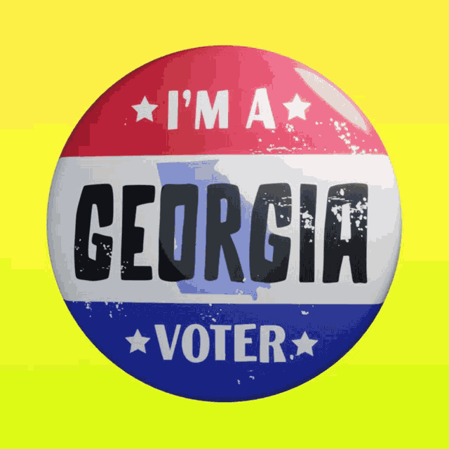 a red white and blue button that says i 'm a georgia voter