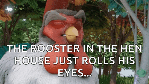 the rooster in the hen house just rolls his eyes ..