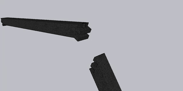 a 3d rendering of a stack of black blocks on a white background .