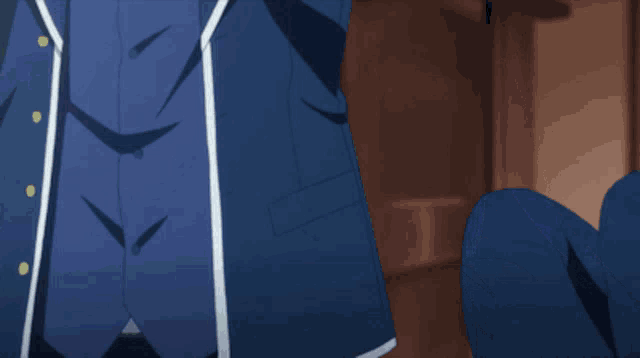 a girl with blue hair and green eyes is hugging someone