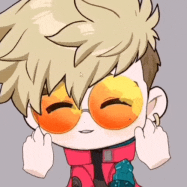 a drawing of a person wearing sunglasses and a red jacket