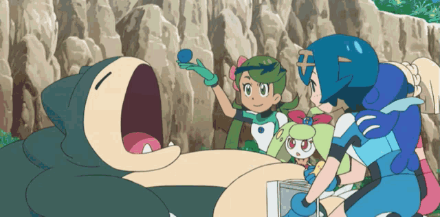 Snorlax Feed GIF - Snorlax Feed Berries GIFs