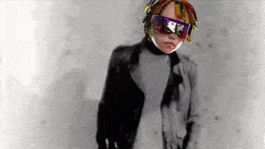 a drawing of a person wearing sunglasses and a leather jacket