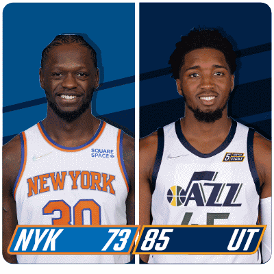 New York Knicks (73) Vs. Utah Jazz (85) Third-fourth Period Break GIF - Nba Basketball Nba 2021 GIFs