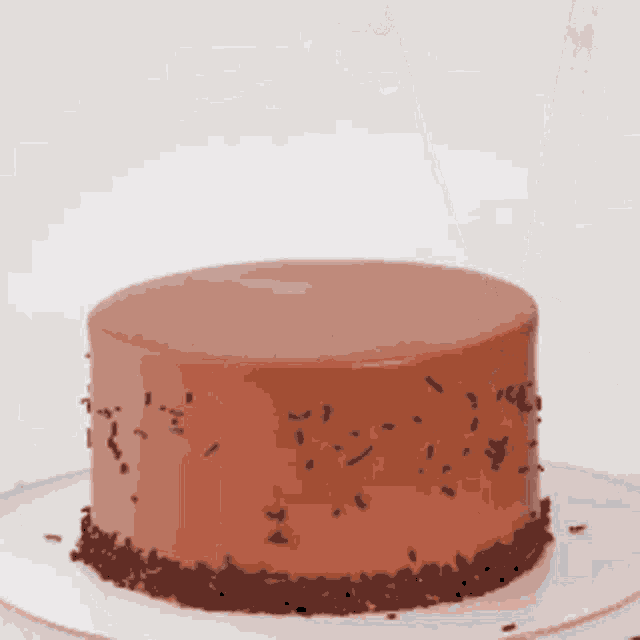 a person is frosting a chocolate cake with a piping bag