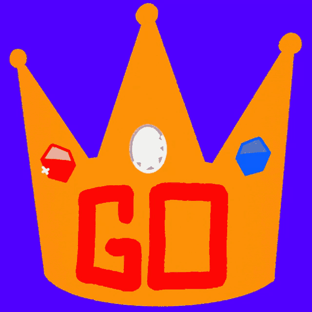 an orange crown with blue letters that say vote