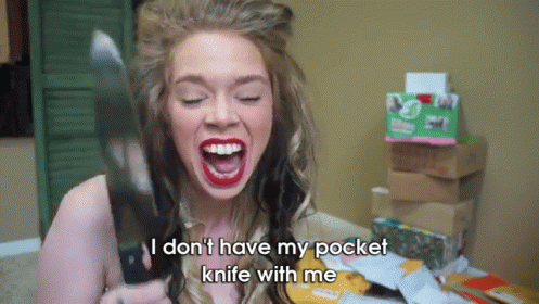 I Don'T Have My Pocket Knife With Me GIF - Pocket Knife Funny Bunny GIFs