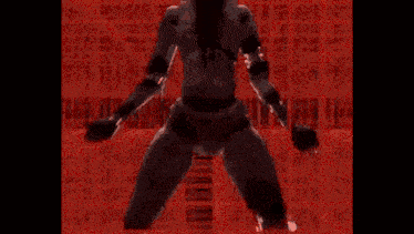 a silhouette of a person is standing in front of a red background that says mario