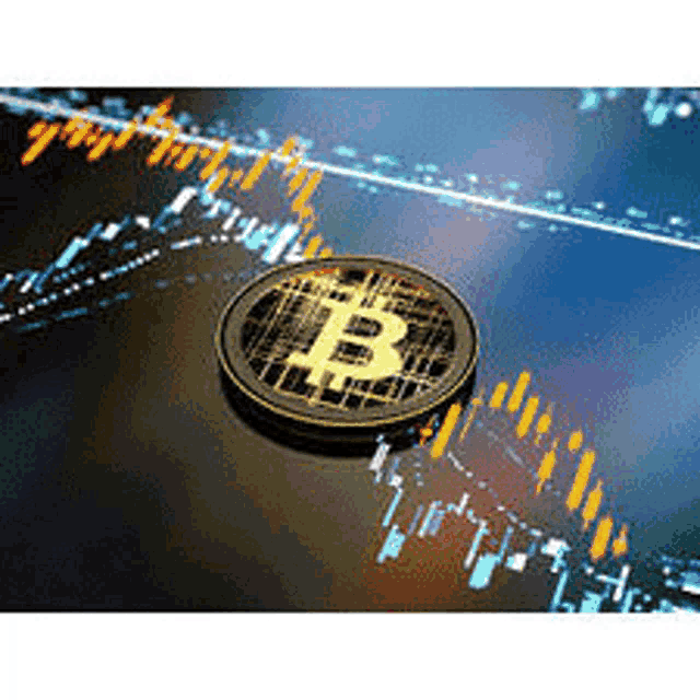 a coin with the letter b on it is sitting on a graph .
