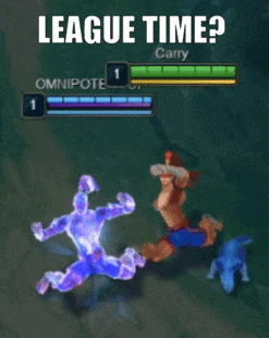 a league of legends screenshot with the words league time on it