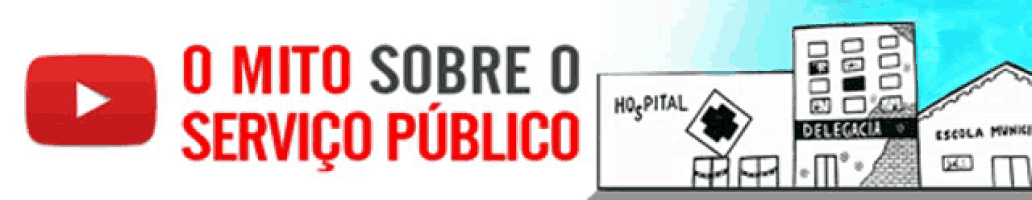 o mito sobre o servico publico is written in red