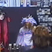 a blurred image of a group of dolls including a lion
