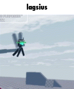a cartoon character is flying through the air with a gun in his hand .