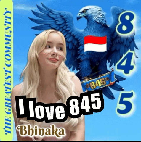 a picture of a woman with a blue eagle and the words " i love 845 "