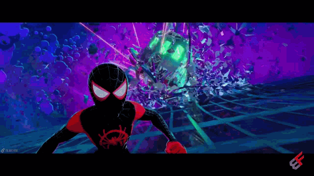 a cartoon of a spider man making a peace sign