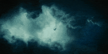 a flock of birds are flying through a cloudy sky