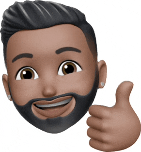 a cartoon man with a beard gives a thumbs up