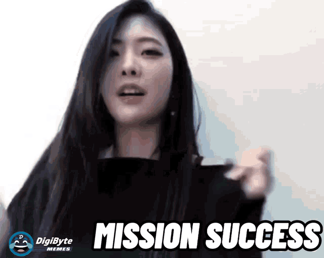 a picture of a woman with the words mission success on it