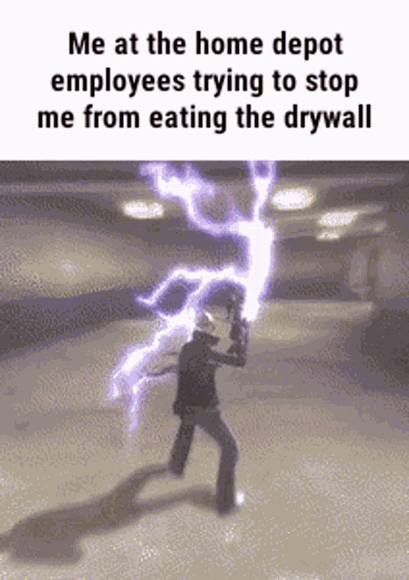 a man is being struck by lightning while holding a gun .