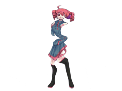 a drawing of a girl with red hair and long legs