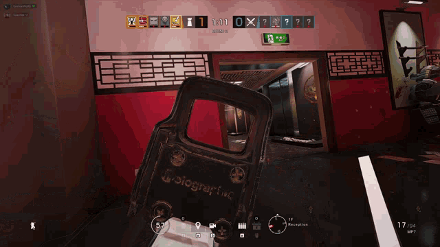 a screen shot of a video game with a scope that says biograph inc