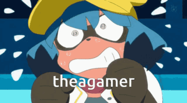 a cartoon character with the word theagamer written on the bottom
