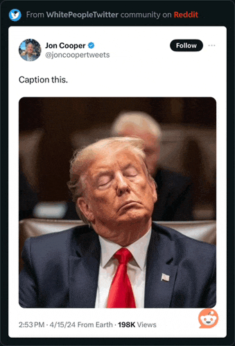 a tweet from jon cooper shows a picture of donald trump