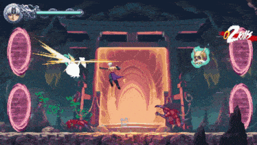 a video game with a score of 2 hits
