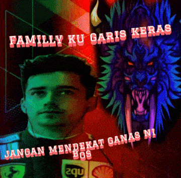 a picture of a man and a dragon with the words family ku garis keras