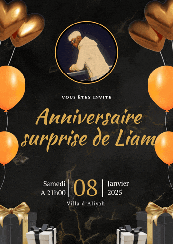 an invitation for an anniversary surprise de liam