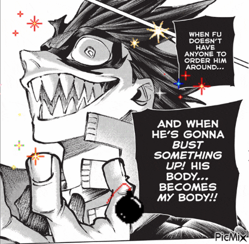 a black and white drawing of a monster with the words when fu does n't