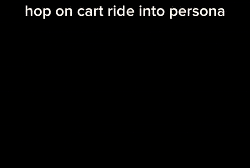 a drawing of a couple kissing with the caption hop on cart ride into persona