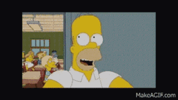 a cartoon of homer simpson in a classroom with makeagif.com in the corner