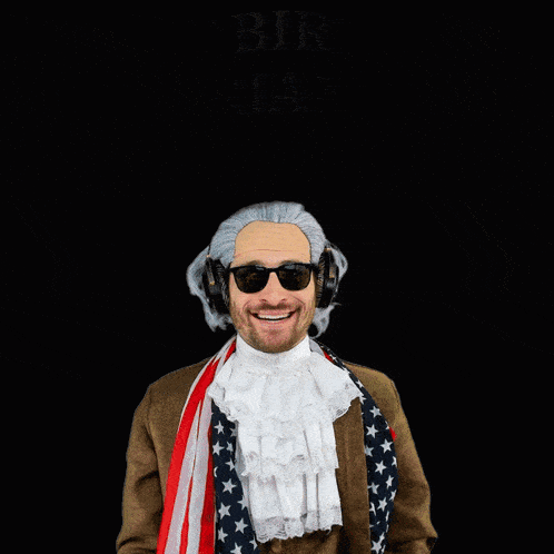 a man in a costume with the words " ppy birth ariana " on the top