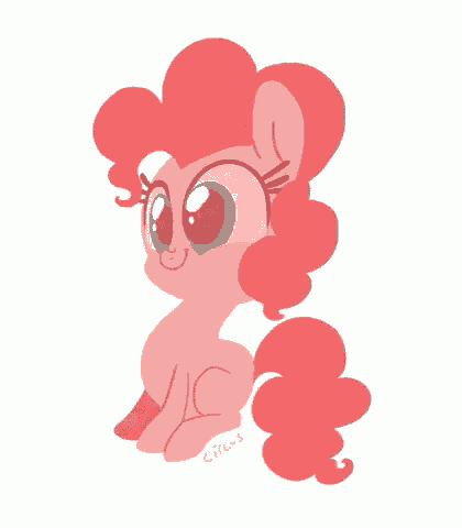 a drawing of pinkie pie from my little pony with a surprised expression on her face