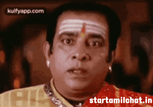 a close up of a man 's face with the words starttamilchat.in written below him