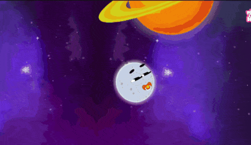 a cartoon of the earth and the moon with arms