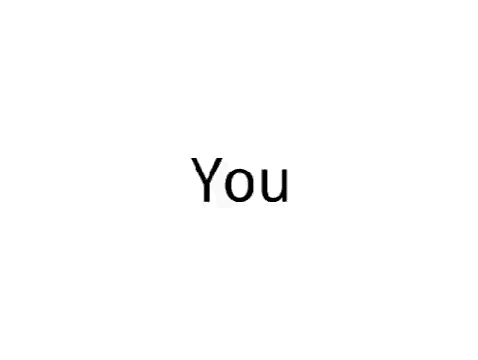 a white background with the word you written in black