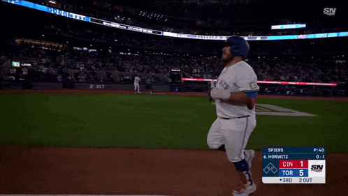 a baseball game is being played between the spiders and the blue jays