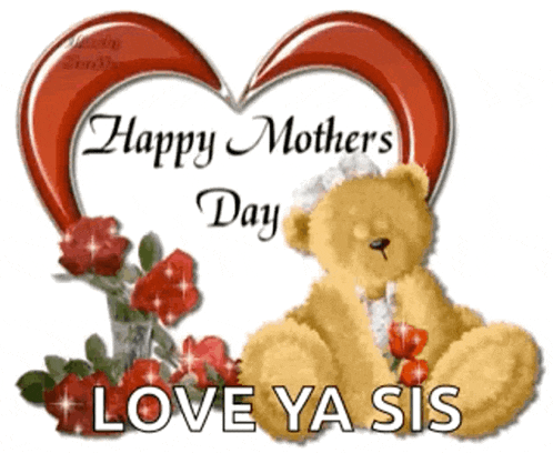 a happy mothers day card with a teddy bear