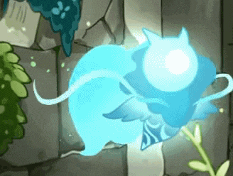 a cartoon character with wings and a light on its head